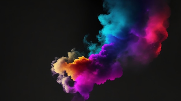 Abstract whiffs of multicolored transparent fume swirling