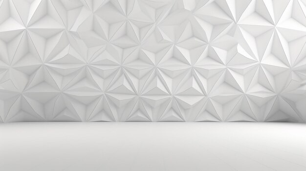 Abstract white 3d interior with polygonal pattern