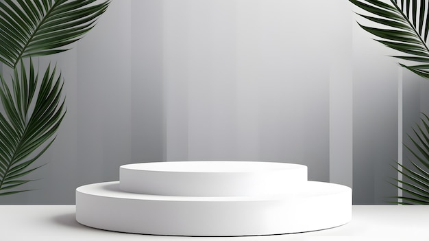 abstract white 3d room with realistic white cylinder