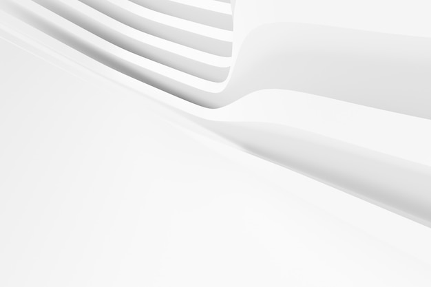 Фото Абстрактный белый фон архитектуры. 3d визуализация. современные геометрические обои. футуристический технологический дизайн