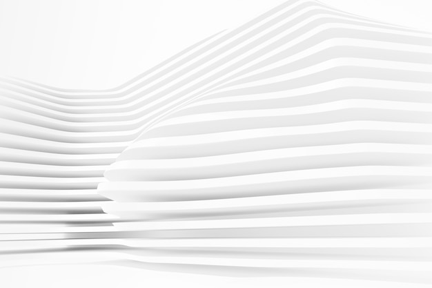 抽象的な白いアーキテクチャの背景。 3Dレンダリング。現代の幾何学的な壁紙。未来のテクノロジーデザイン