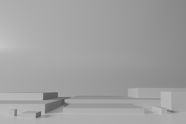 Abstract white background on 3d rendering