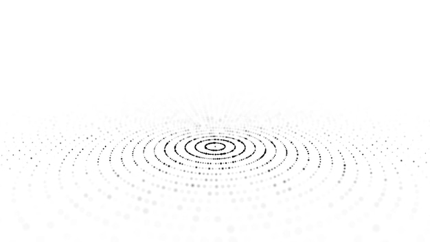 Abstract white background of circular flow of particles Digital cyberspace Network connections structure 3D rendering