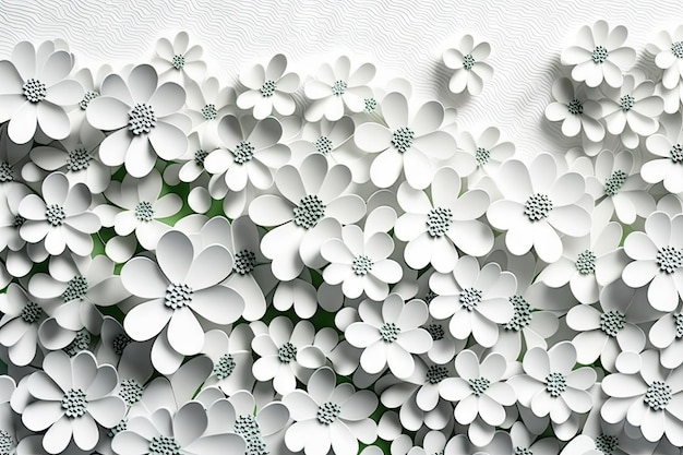 Abstract white background consisting of small flowers ai generative