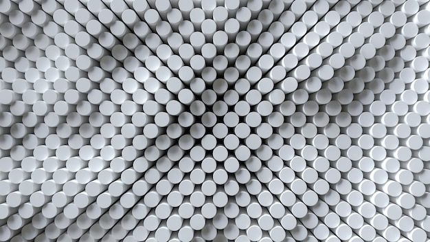 Абстрактный белый фон с цилиндрами круглой плитки геометрический узор