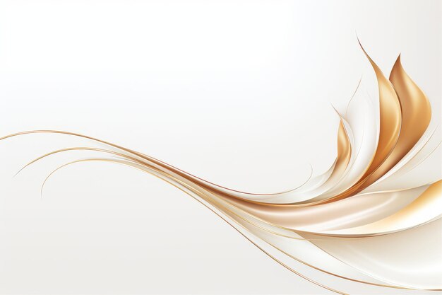 abstract white background with golden swirls