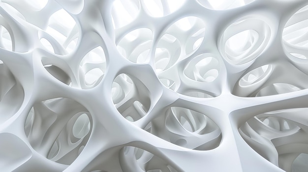 an abstract white background with a series of interwoven lines and shapes