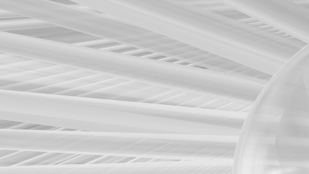3D レンダリングのスムーズなラインの抽象的な白い背景のポスターコンセプト