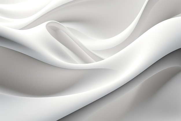 Abstract white background with smooth lines and waves 3d render illustration