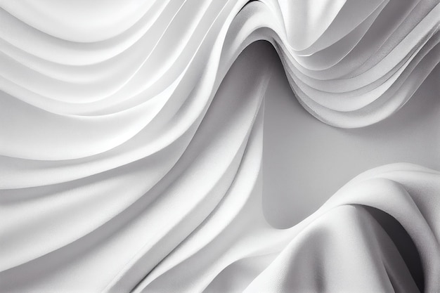 Abstract white background with smooth shapes Generative AI