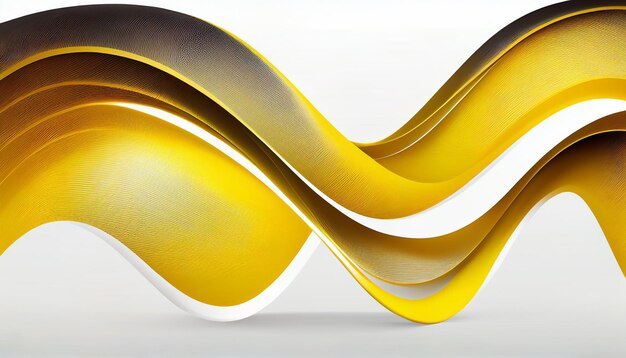 Абстрактный белый фон с гладкими желтыми волновыми линиями