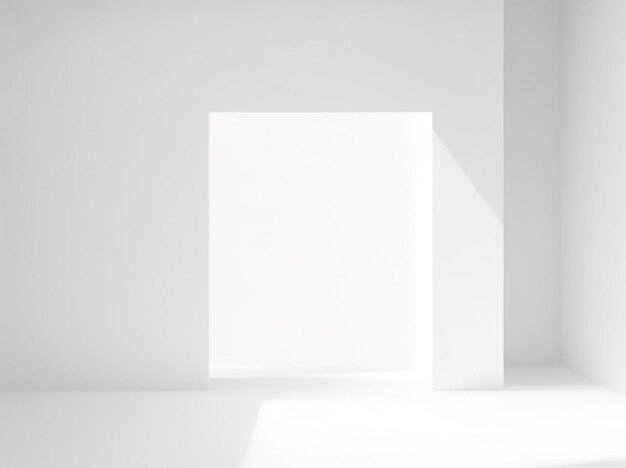 Photo abstract white background with soft white light and glowing particles