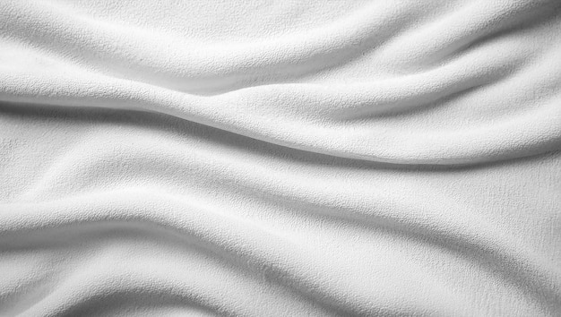 Abstract White Bedding Sheets or blanket Background and Texture with copyspace Creased or wrinkled