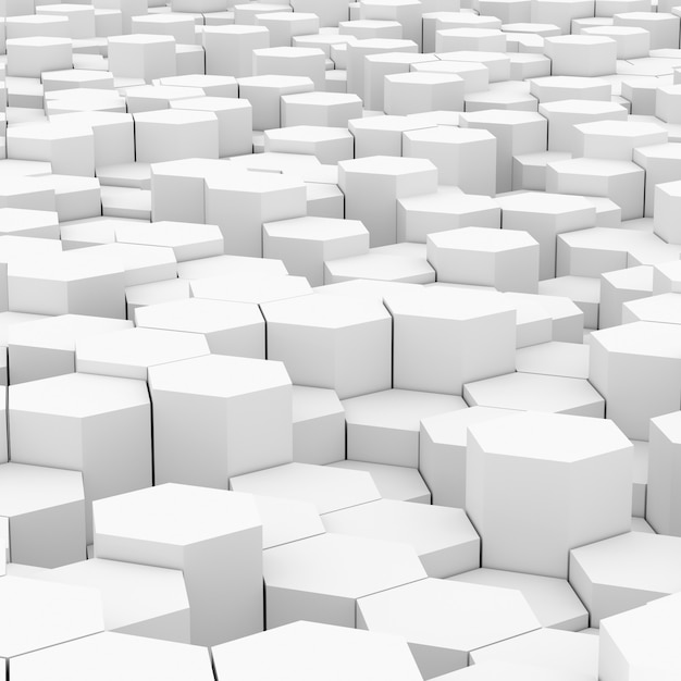 Abstract white blocks, 3d rendering