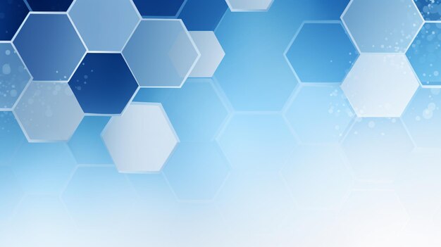 Abstract white and blue hexagon background science