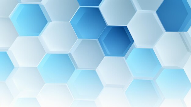 Abstract white and blue hexagon background science