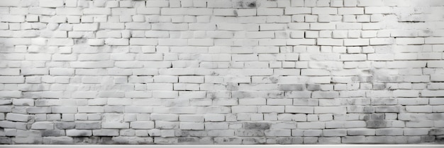 Photo abstract white brick wall texture for pattern background wide panorama picture