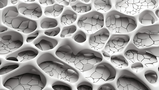 Abstract white color 3d voronoi texture overlaid patterns background design