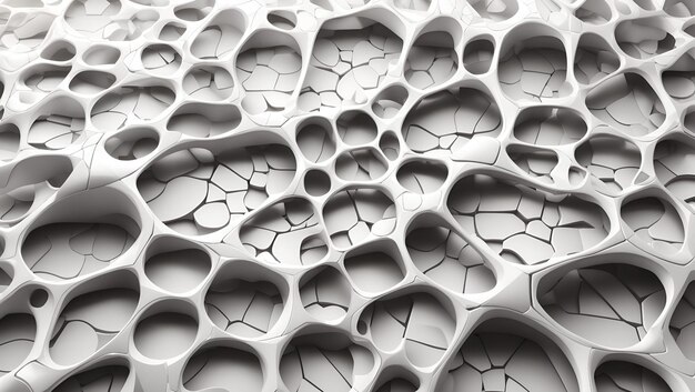 Abstract white color 3d voronoi texture overlaid patterns background design