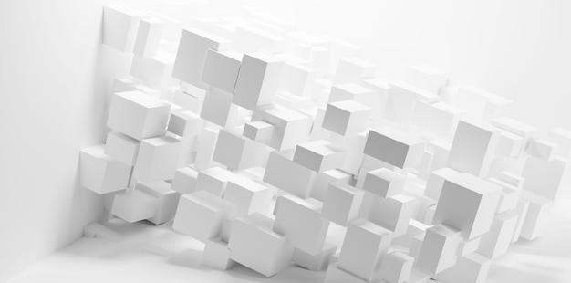 Abstract white cubes background