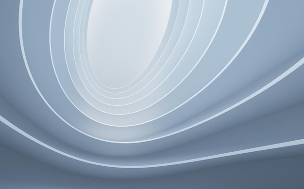 Abstract white curve geometry background 3d rendering