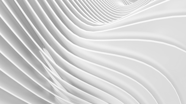 Abstract white curved shapes abstract background 3d illustration