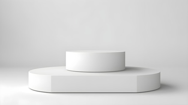 Photo abstract white cylinder pedestal podium product display white background 3d rendering ai generated