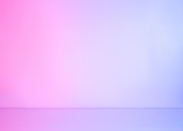 Abstract white empty background lit with colorful neon pastel gradient light