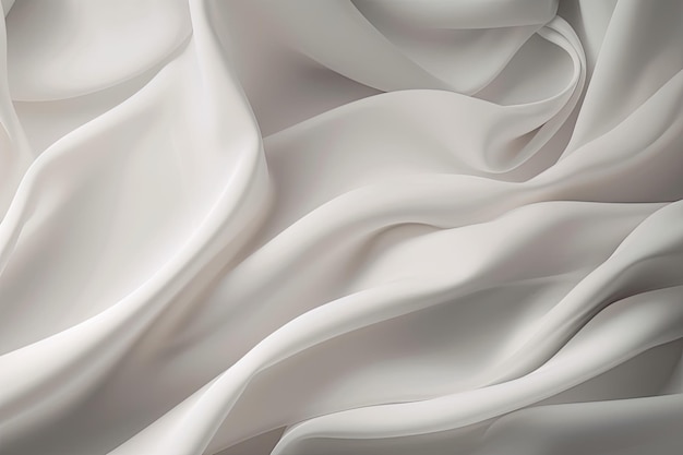 Abstract white fabric background with gentle waves