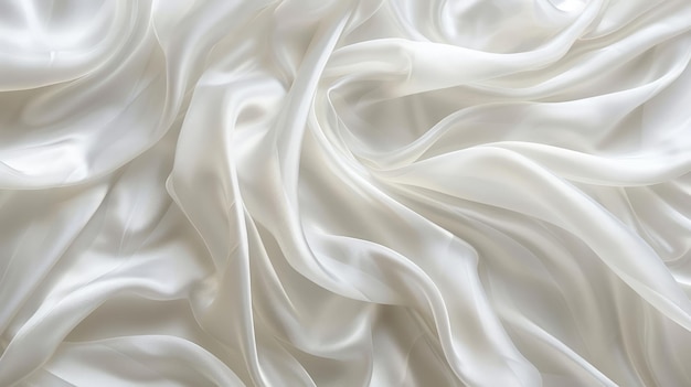 Abstract white fabric texture background Cloth soft wave Creases of satin silk and cotton