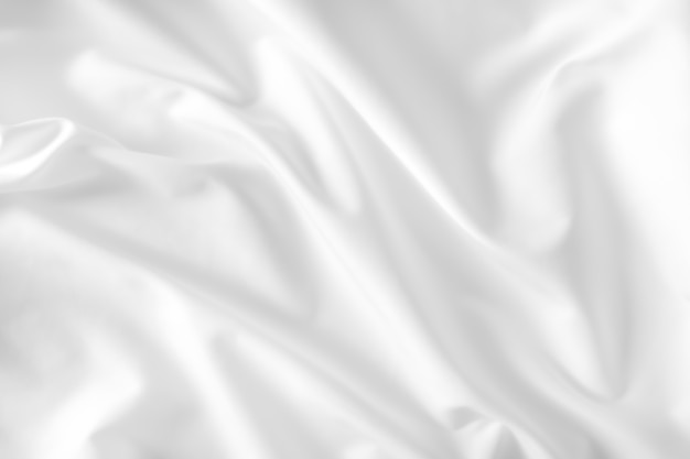 추상 흰색 패브릭 질감 배경입니다. 천 부드러운 파. 새틴, 실크 및면의 주름.