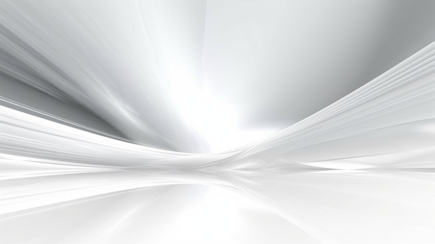 Абстрактный белый футуристический фон с фрактальным горизонтом