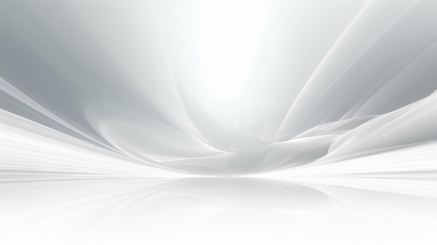 Абстрактный белый футуристический фон с фрактальным горизонтом