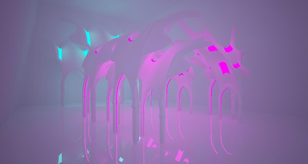 Abstract white futuristic scifi gothic interior