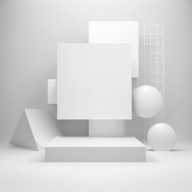 Abstract white geometric 3d background