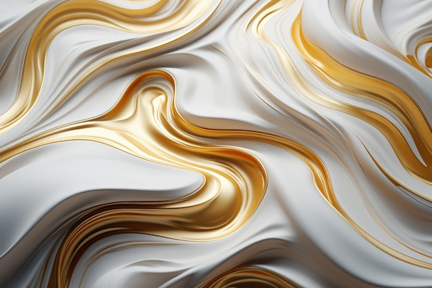 Генерирующий искусственный интеллект абстрактного бело-золотого мрамора