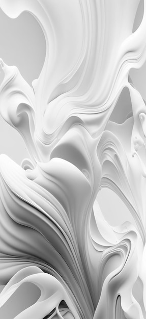 Abstract white gradient fluid background 3d illustration