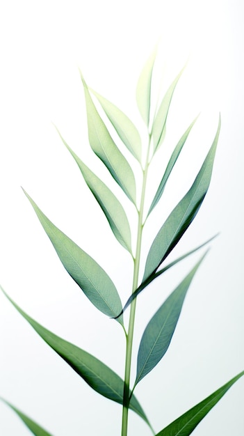 柔らかい背景の抽象的な白緑の竹の葉