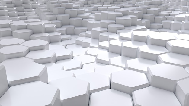 Abstract white hexagonal background