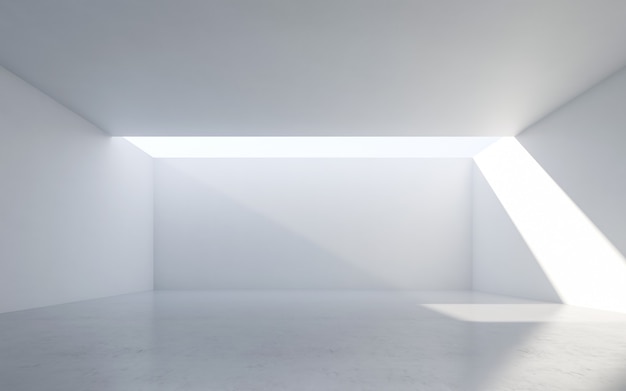 抽象的な白いインテリア。白い壁の空の部屋。