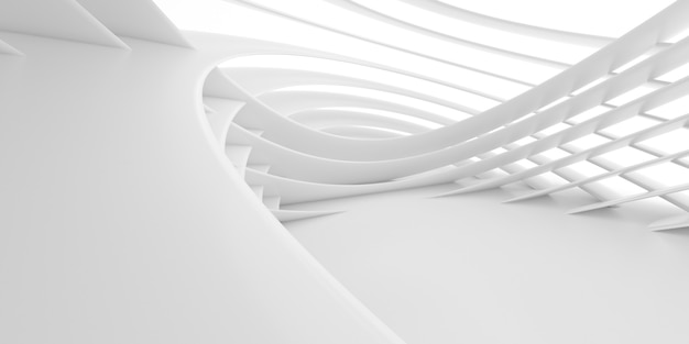 Abstract of white lines background, Minimal dynamic shape, 3d rendering.