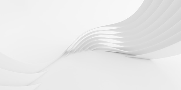 Abstract of white lines background, Minimal dynamic shape, 3d rendering.