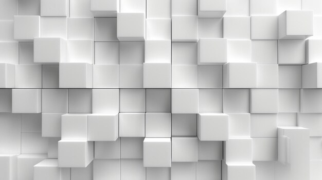 Photo abstract white metallic cubes background