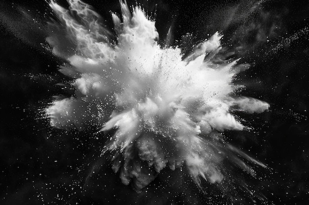 abstract white powder explosion on black background black background