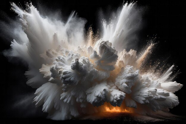 사진 검은색 배경에 고립된 추상적인 색 파우더 폭발