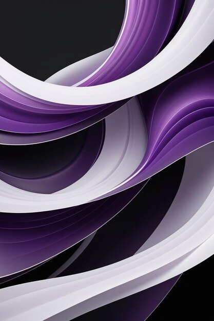 Photo abstract white and purple wavy on a dark background vertical composition