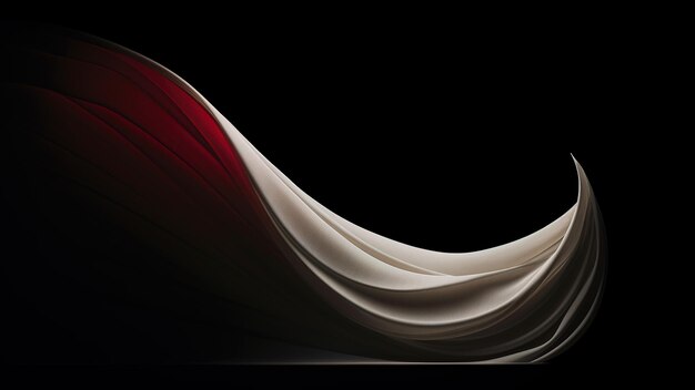 Abstract white red on black background and swirls