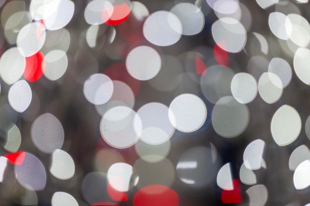 Abstract white and red bokeh lights