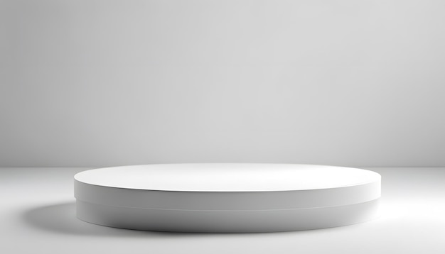 Abstract white round stand for product presentation on white background