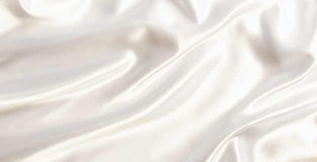 Photo abstract white satin silky cloth for background, fabric textile drape with crease wavy folds.with soft waves,waving in the wind.